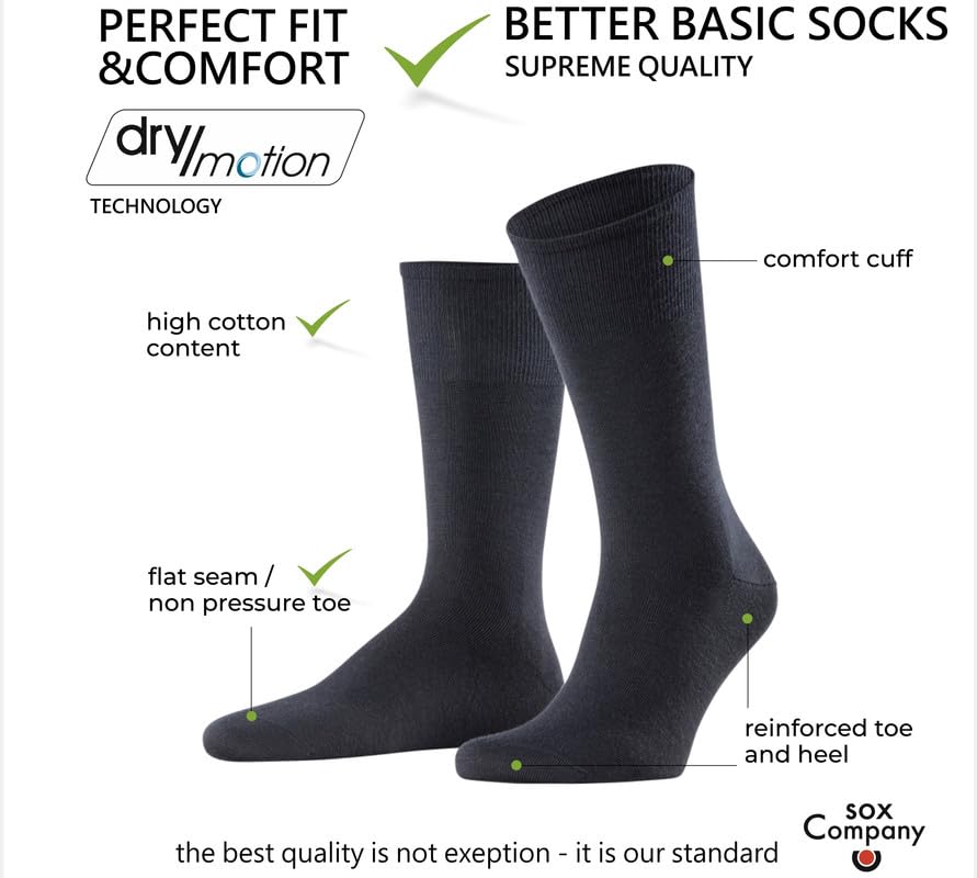 Sox Company 3er, 5er und 10er Pack Socken für das ganze Jahr aus einer Spezialmischung mit Wolle und Baumwolle für Damen und Herren. Langlebige und atmungsaktive Socken für Business und Alltag