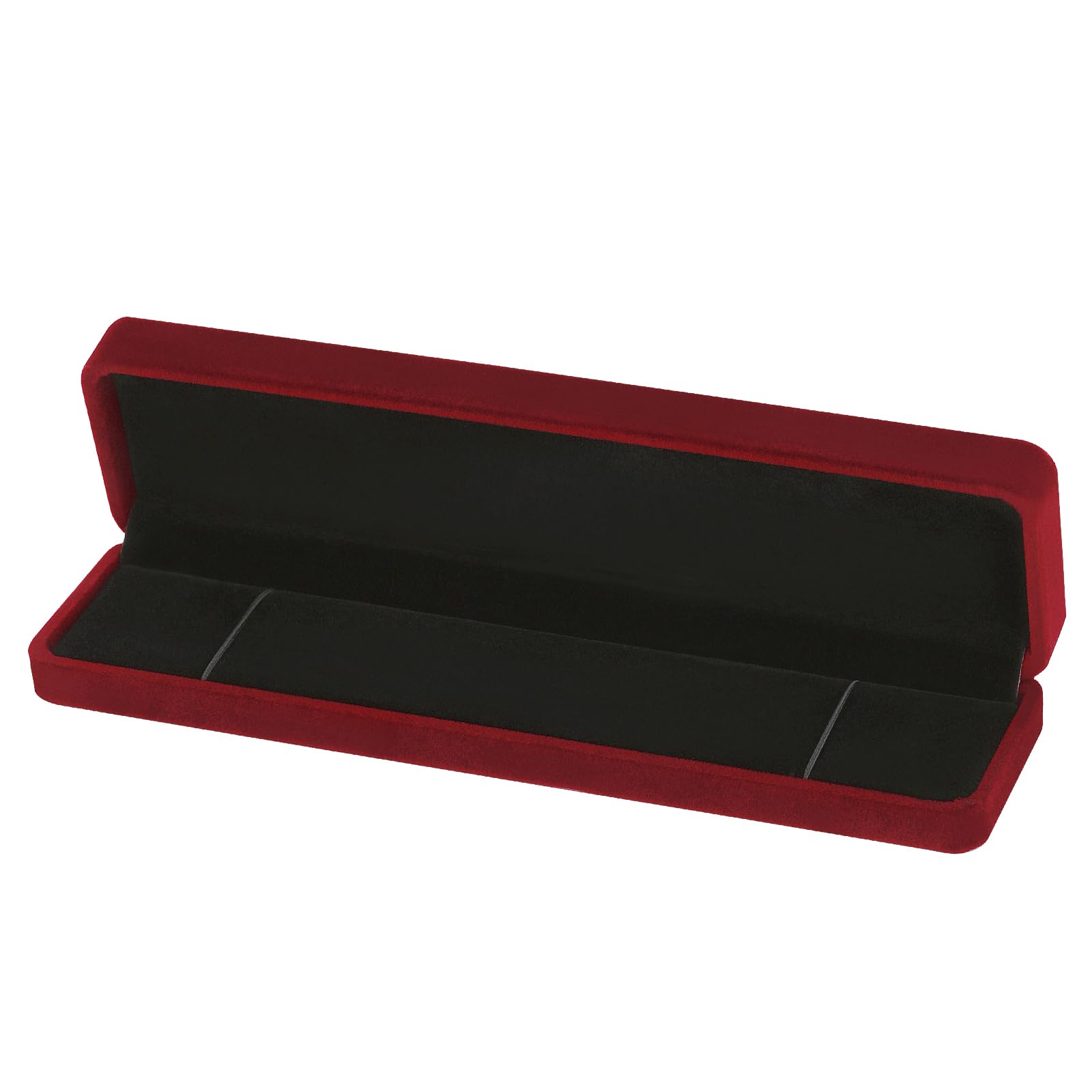 LETURE 2 Pieces Long Velvet Chain Necklace Gift Box Set, Bracelet Storage Case, Jewellry Display Box for Wedding, Engagement,Proposal, Birthday and Anniversary (Red-2pcs)