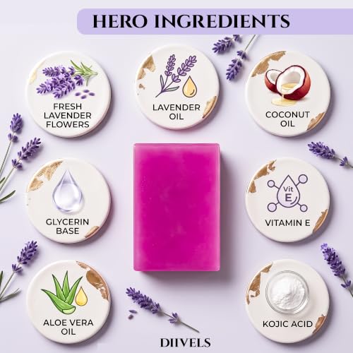 Image of Organic Lavender Soap - Natural Ayurvedic Lavender Oil Bar for Stress Relief & Good Sleep - Aromatherapy Calming Moisturizing Brightening Bathing Soap for Glowing Skin - For Men & Women - Paraben Sulfate Free - Pack of 2(120gX2)