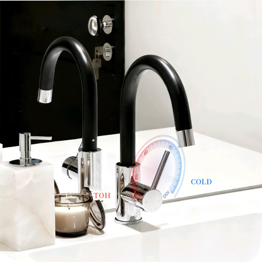 Robinet de Cuisine avec Douchette Extractible Mitigeur Cuisine Acier Inoxydable 2 Modes de Pulvérisation Robinetterie Evier de Cuisine Pivotant à 360°,Noir