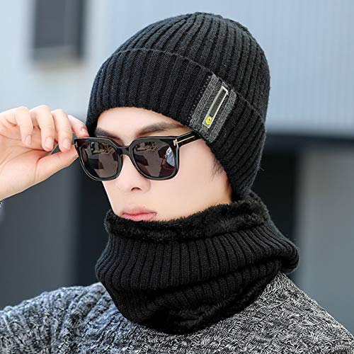 Chapeau tricot de coupe épaisse et chaude doublure pour homme actif