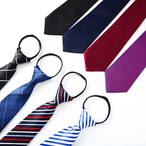 Geyoga 8 Pieces Zipper Tie For Men Pre Tied Necktie Zip Tie For Men Boys (Stylish Color) #TOP5