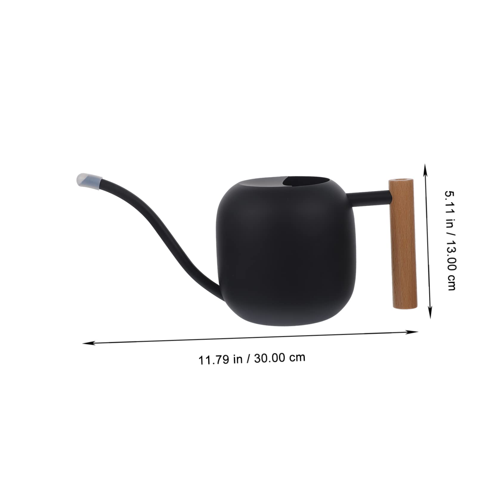 LIOOBO 1.2L Edelstahl Gießkanne Mit Ausgießer – Elegante Blumengießkanne Für Zimmerpflanzen - Sukkulenten Und Bonsai – Stilvolles Design in Schwarz Für Garten Und Innenbereich