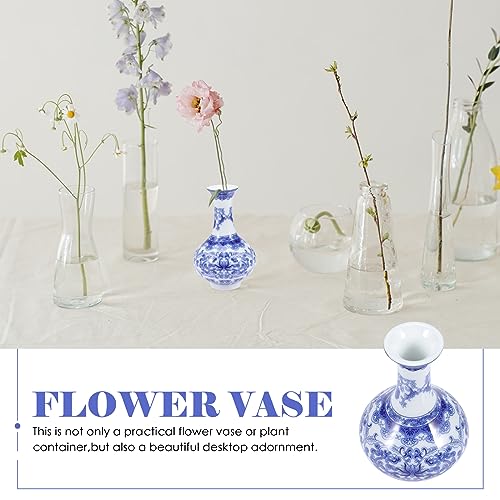 Homoyoyo Blue and White Porcelain Vase Chinoiserie Vase Chinoiserie Decor Ceramic Planter Adornment Planter Household Dried Flowers Small Ceramics - Image 3