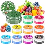 Natural Food Colouring - 10 Plant-Based Food Colouring Powder, 100% Natural Food Dye, Artificial Dye Free, High Concentration, Vegan, Edible Paint for Cake Decorating, Fondant, Icing - 4g/Bottle