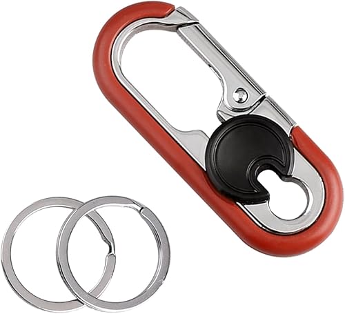 Miniatura 1 de Augeny Llaveros de automóvil, soporte antipérdida para llavero de automóvil con 2 llaveros, accesorios universales para hombres y mujeres (naranja)