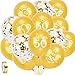 HOWAF 35pcs 50 Aniversario Bodas Oro Globos para Bodas de Oro Decoración, Oro 50 Aniversario Globos de Látex y Globos De Confeti Oro, 50 Aniversario Bodas Oro Decoración 50 Años Cumpleaño Globos