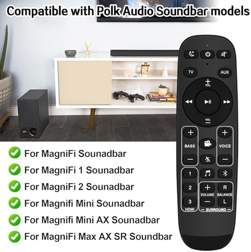 Replacement Soundbar Remote Control for Polk Audio Sound bar,Compatible with Polk Magnifi Mini AX/Magnifi Max AX/Magnifi Max AX SR Surround Sound System - Thumbnail 3