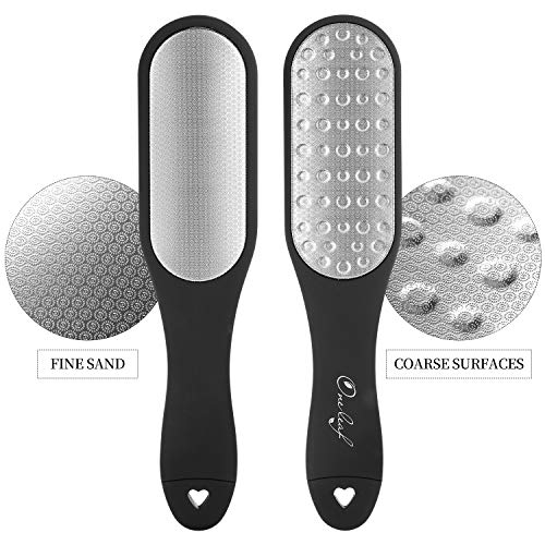 Oneleaf Professional Pedicure Kit Rasp Foot File Cracked Skin Corns Callus Remover For Extra Smooth And Beauty Foot With Bag-2Pcs（Black） #TOP4