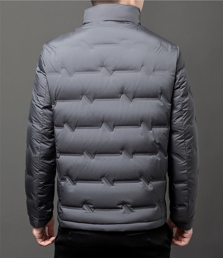 Mens Lightweight Stand Collar Down Jacket Winter Cold Weather Casual Versatile Puffer Jackets Coat