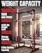 Garvee Smith Machine, 1000LBS Multi-Functional Smith Machine Home Gym, Squat Rack with LAT-Pull Down System, Power Rack with Barbell Bar, Power Cage with Attachments Full Body Training, Black/Red