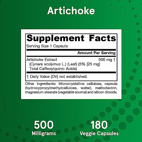 Jarrow Formulas Artichoke 500 mg, Dietary Supplement for Liver Health and Digestion Support, 180 Veggie Capsules, 180 Day Supply - Image 4
