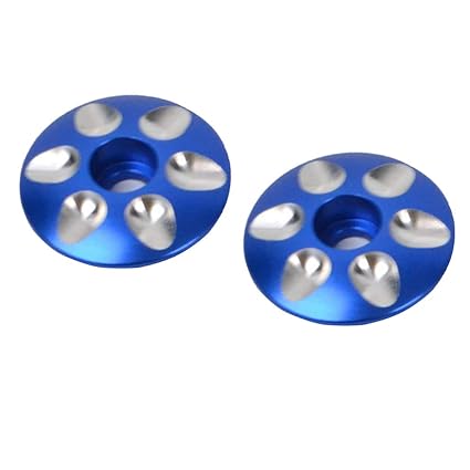 OFKLADE 2pcs Aluminum Alloy Road Bicycle MTB Bike Stem Headset Top Cap Covers Blue