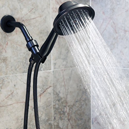 Cabezal de ducha portátil con brazo y manguera de acero inoxidable miniatura 7