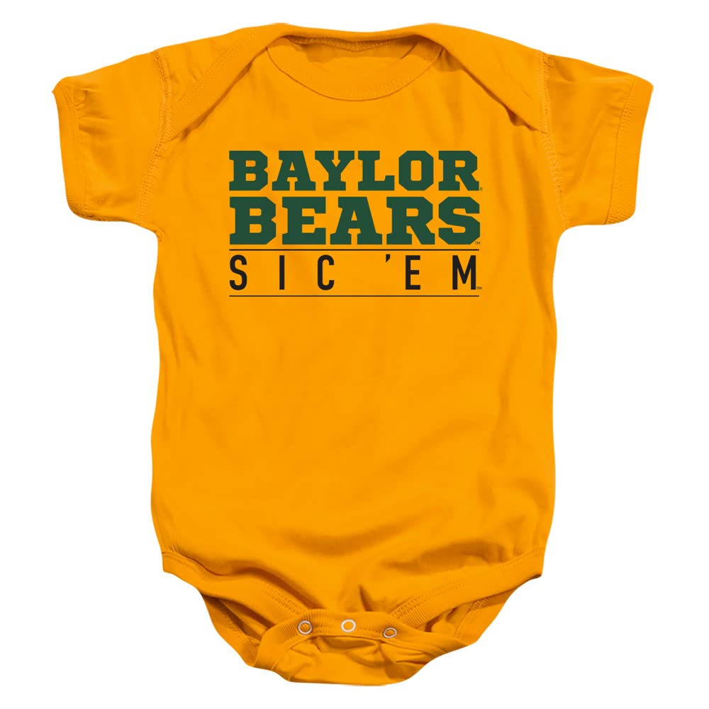 Baylor University Official Between The Lines Unisex Infant Snap Suit for Baby,Gold, 12 Months