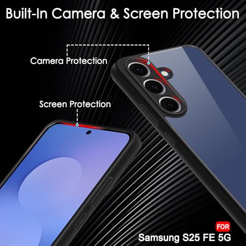 Image of TheGiftKart Hybrid Shockproof Back Cover Case for Samsung Galaxy S25 FE 5G | Hard Back Cover Case for Samsung Galaxy S25 FE 5G (PC & TPU, Transparent Clear Back, Black Sides)