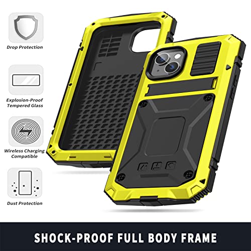 Coque en métal iPhone 14 6,1" jaune antichoc intégrale 360 - 2