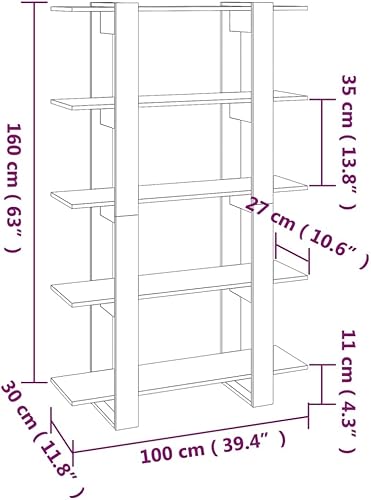 Miniatura 2 de BIGBARLEY Estantería de madera, estantería para sala de estar, estantes para almacenamiento, dormitorio, estante de libros de pie, estanterías de
