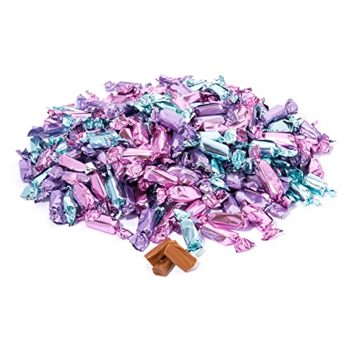 Candy Envy - Mermaid Color Wrappers Individually Wrapped - Toffee Milk Caramels - 2 Pound Bag - Approx. 190 Pieces