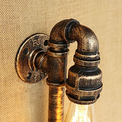 Applique tuyau de fer rétro avec robinet déco style industriel