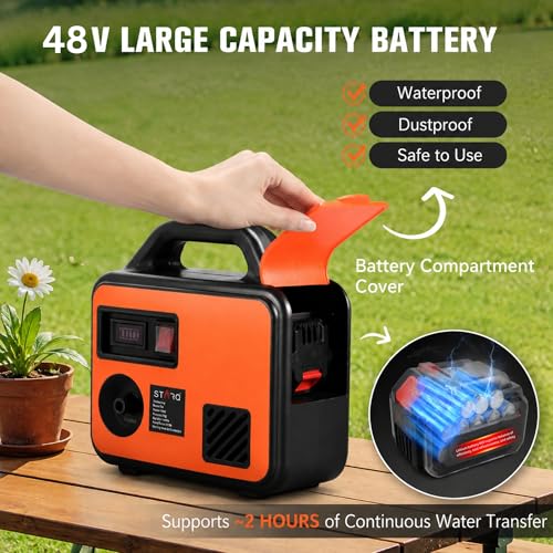 Image of STARQ Cordless Water Pump 200W 6000mAh Battery Self Priming Portable Water Transfer Pump with Spray Gun for Car Bike Garden and Home Use