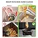 JGFJGF Adjustable Triangle Kitchen Sink Strainer, Sink Drain Filter with 100 Mesh Bags - No Tools Needed Tri-Holder Rack for Leftover Food, Prevent Clogging, Universal Fit for All Sinks (Grey)