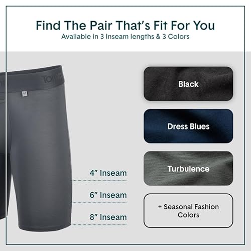Tommy John Men’s Underwear - Second Skin Hammock Pouch Boxer Brief With Longer 8" Inseam – Silky Soft, Stretch Fabric, Black, Medium #TOP3