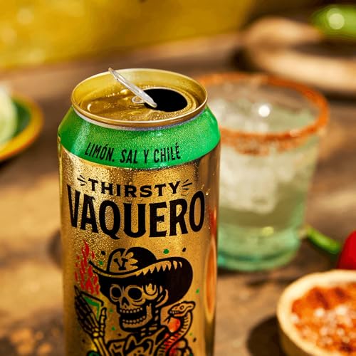Image of Thirsty Vaquero, Variety Pack, Mexican-inspired soda, Real Fruit Juice & Savory Spices, Organic Agave, Low Calorie | Lime, Salt & Chile, Watermelon Jalapeno, Mango Habanero (12-Pack | 16Oz Cans)