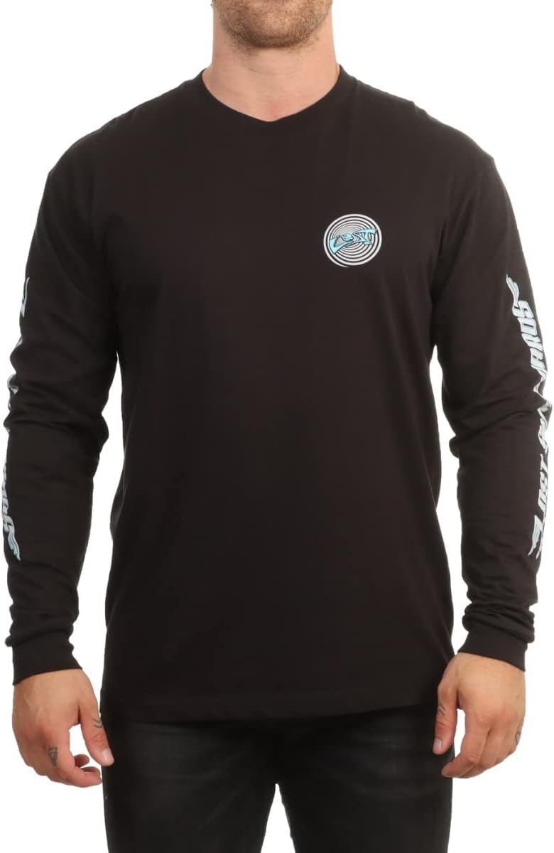 Team Lost Long Sleeve Tee (US, Alpha, Medium, Regular, Regular, Black with Cyan)