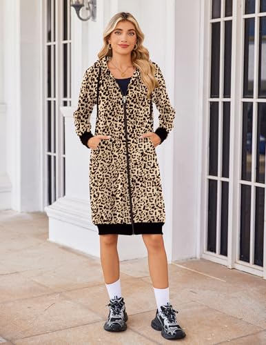 Zeagoo Women's Zip Up Hoodies Oversized Fleece Long Tunic Sweatshirts Casual Long Sleeve 2024 Fall Hoodie Jacket Coat