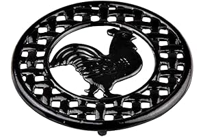 Home Basics Rooster Cast Iron Black Trivet