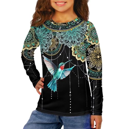 Image of Long Sleeve Shirts for Girls Winter Tops 3-16t Cartoon T Shirts for Fall Clothes