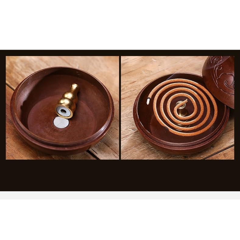 Quemador de incienso de reflujo Quemador de incienso de cobre puro, bola colgante de latón, quemador de aromaterapia creativo for el hogar, adornos antiguos de madera de agar con reflujo interior Quem