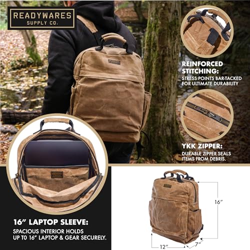 Readywares Durable Waxed Canvas Backpack