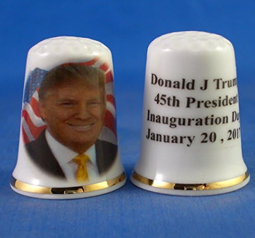 Porcelain China Collectable Thimble - Donald Trump 45th President Inauguration 2017