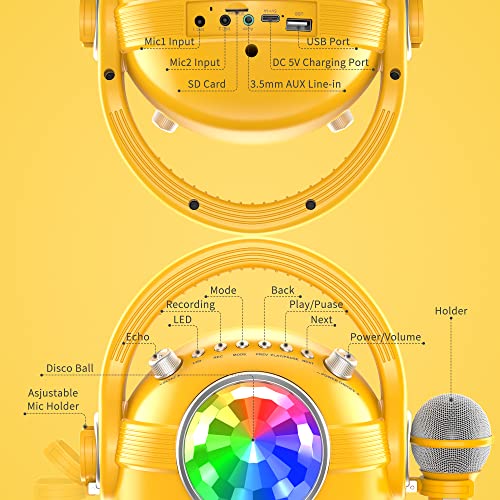 Jyx Karaoke Machine For Kids With 2 Microphones, Karaoke Microphone Speaker With Party Lights, Portable Pa System With Remote Control, Gift For Girls And Boys #TOP5