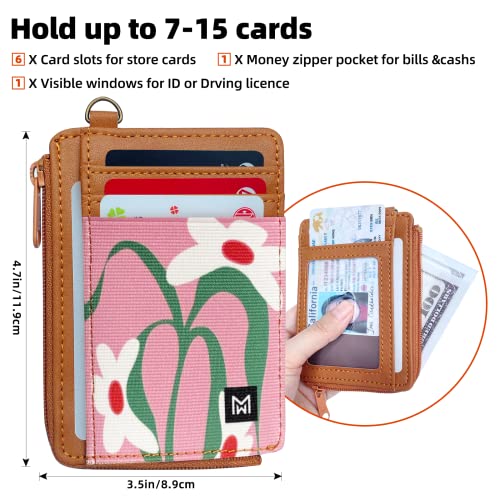 Image of Credit Card Holder Wallet for Women Slim Minimalist Wallet RFID Blocking Leather Wallets Elastic Front Pocket Wallet for Women with Zipper Pocket