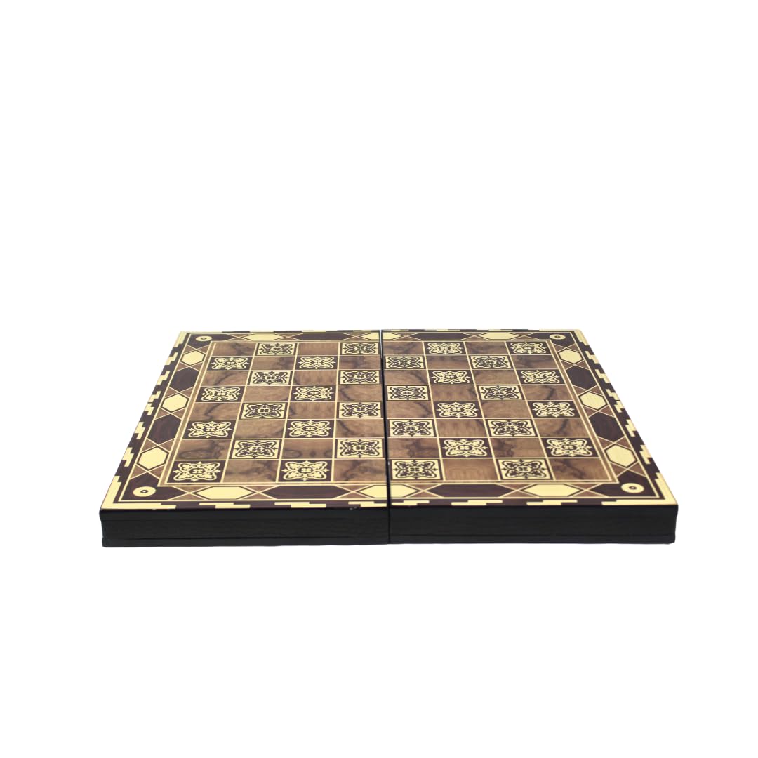 Ensemble de backgammon en bois Khatam de 50,8 cm