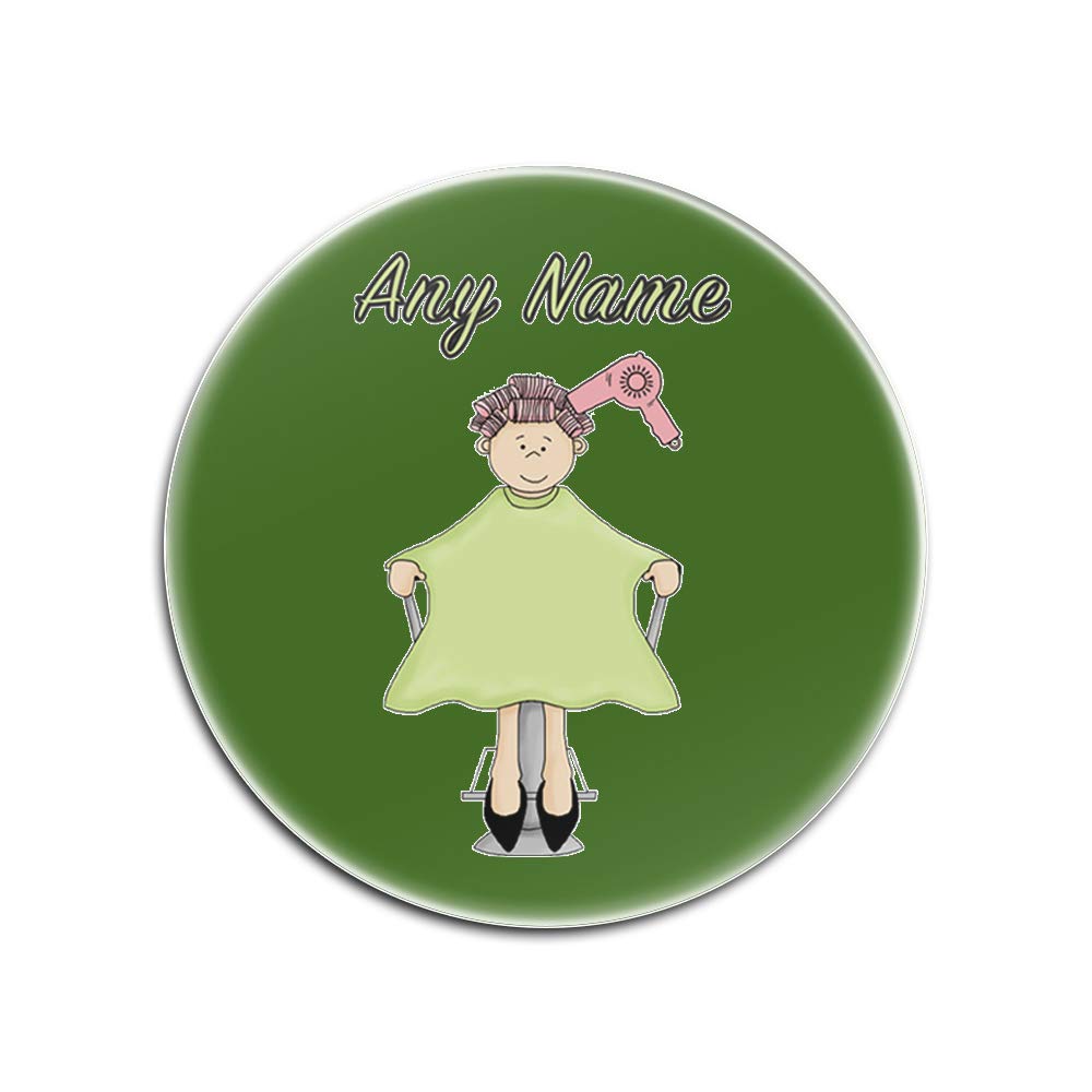 Sous-verres coiffeur en verre vert rond personnalisables - Lot de 4