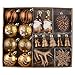 Valery Madelyn Weihnachtskugeln Set, 40pcs Christbaumkugeln Kunststoff Weihnachtskugel Bronze Weihnachtsdeko mit Geschenkpaket Aufhänger Weihnachtsbaumschmuck Waldland Thema Valery Madelyn günstig Kaufen-Valery Madelyn Weihnachtskugeln Set, 40pcs Christbaumkugeln Kunststoff Weihnachtskugel Bronze Weihnachtsdeko mit Geschenkpaket Aufhänger Weihnachtsbaumschmuck Waldland Thema