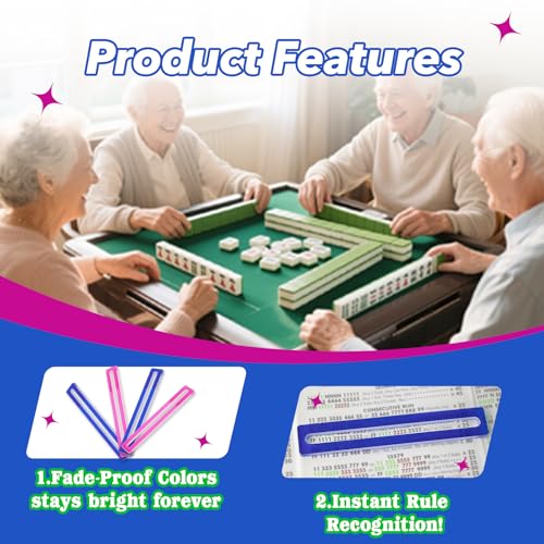 4 Piezas Lector de Reglas Mahjong Acrílico Reforzado miniatura 3