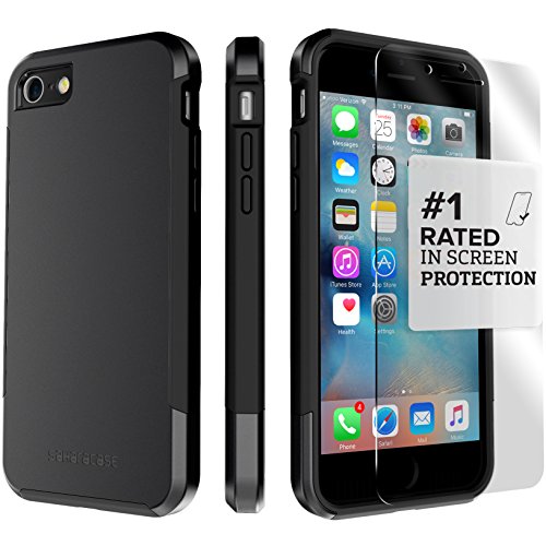 iPhone 8 Case and 7 Case, SaharaCase Inspire Dual-Layer Protection Kit Bundle with [ZeroDamage Tempered Glass Screen Protector] Rugged Protection Slim Fit [ Shockproof Bumper] - Black