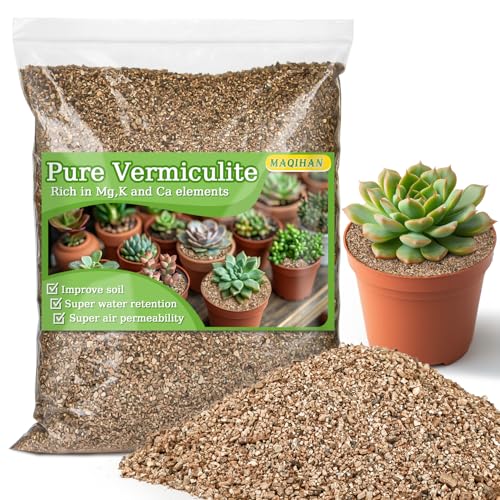 MAQIHAN Vermiculite - Vermiculite for Gardening Organic Soil Potting Mix Horticultural Sand for Seed Starting Plants Potting Garden Orchid Horticultural Succulen 1-3mm (14OZ)