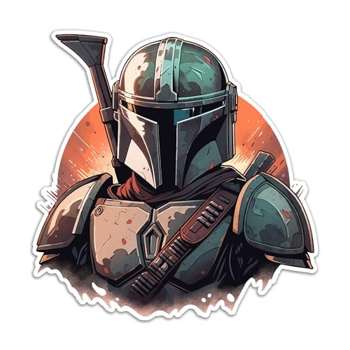 Image of SW Mandalorian Explosion Sticker Decal Notebook Car Laptop 5.5 inchx5.5 inch (Color)