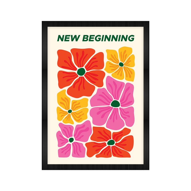 Image of CodersParadise Framed Wall Poster (12x18 Inch) | Inspirational Quote Wall Art | Minimalist Motivational Home Decor for Living Room & Office | Ready-to-Hang Display Frame (New Beginning)