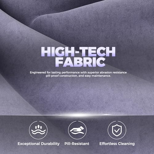 Image of GTPLAYER Big and Tall Gaming Chair Fabric with Pocket Spring Cushion, High Back Ergonomic Computer Chair with Footrest for Adults Lumbar Support Swivel Game Chair for Office 350LBS, Macaron Purple
