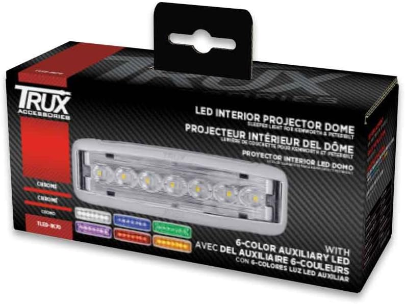 6-color LED Dome Light for Kenworth T680 & Peterbilt 579 - Amber, Blue, Green, Purple, Red, White - Single by Trux Accessories