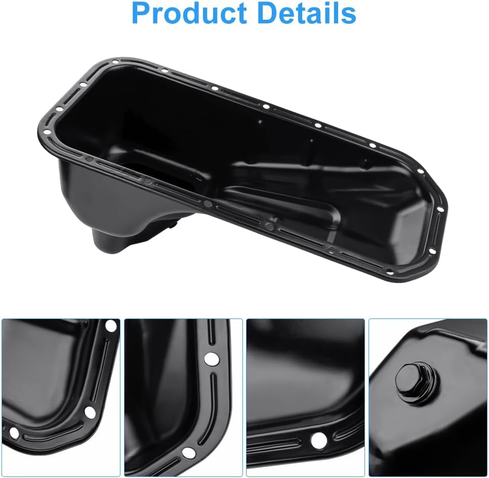 Engine Oil Pan Sump with Drain Plug Compatible with Toyota 4Runner 1996-2000, Tacoma 1995-2004 2.7L L4 Replacement for 264-533 12101-75050