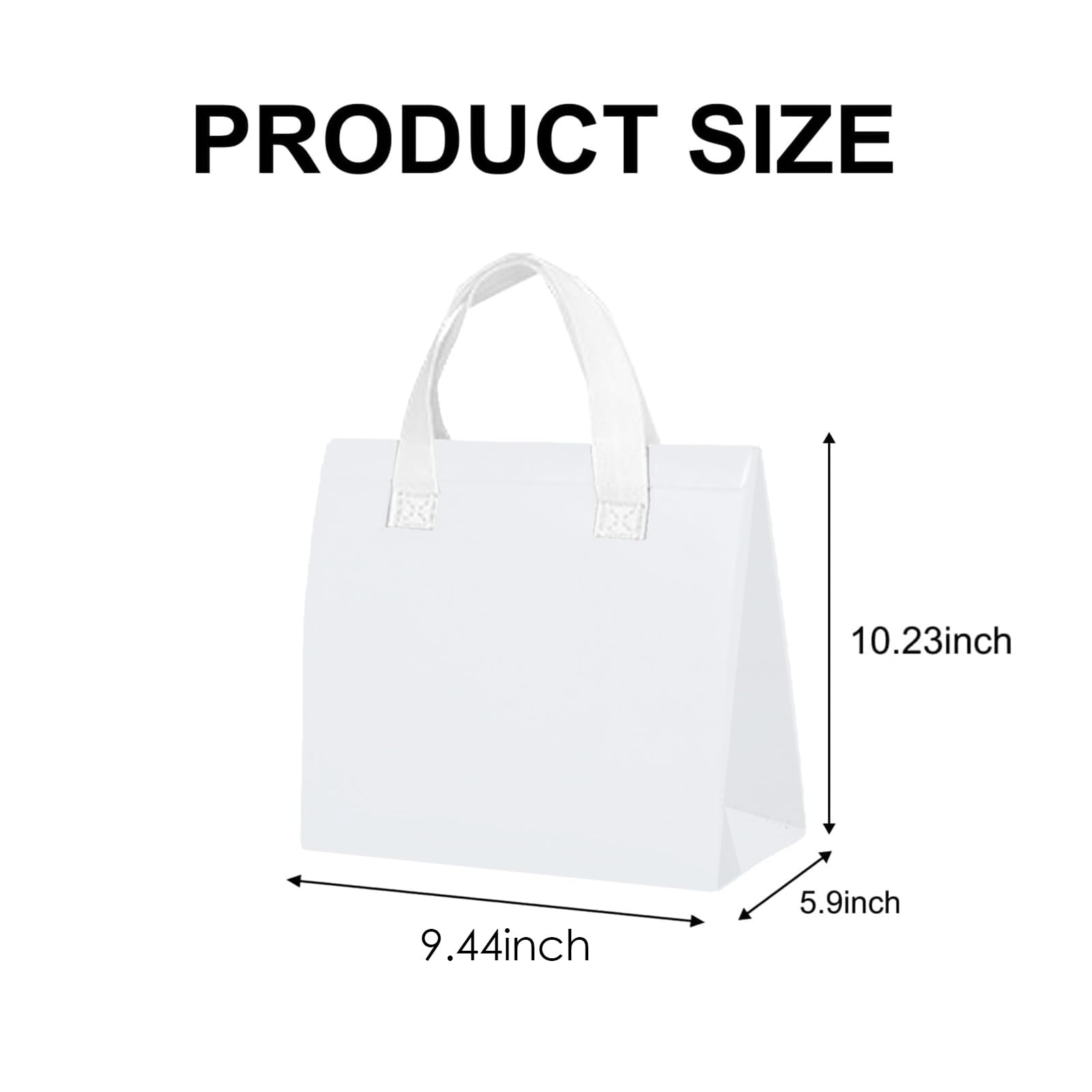 Voittozege 25 Pcs Insulated Take Away Bags Bulk 6 x 9.5 x 10 Inch Thermal Take Out Bag Thermal Insulation Food Bag Insulation Cooler Bags Disposable for Hot and Cold Frozen Food, Food Delivery(White)