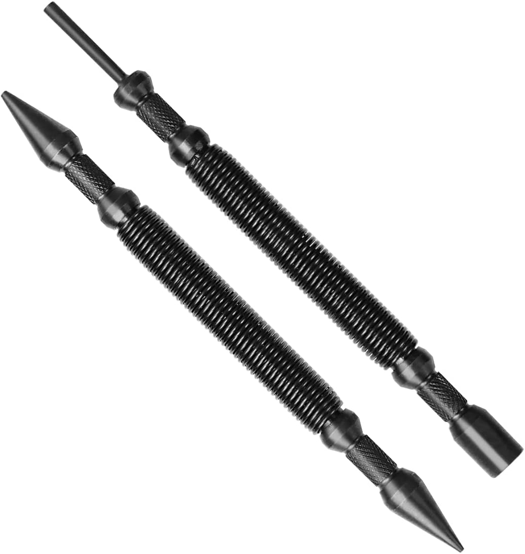 2-Piece Nail Setter Dual Head Nail Set, Dual Head Nail Setter, Spring Loaded Center Hole Punch, Hand Tool for Metal or Wood, Nail Setter Features 1/16-in, 1/32-in, 1/8-in, 3/32-in